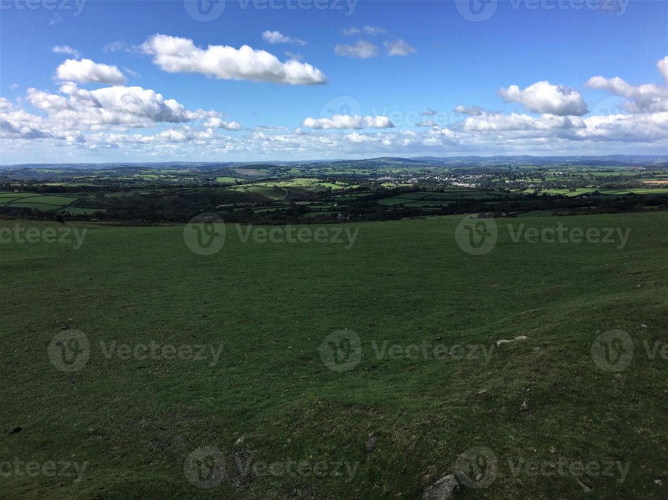 A view of Dartmoor National Park in Devon from the summit photo