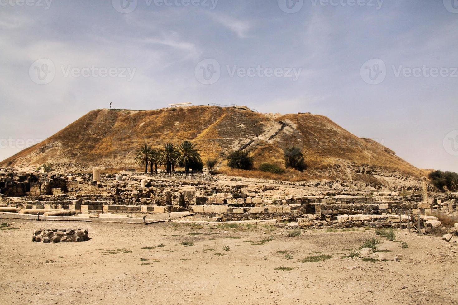 A view of the Ancient Roman City of Beit Shean in Israel photo