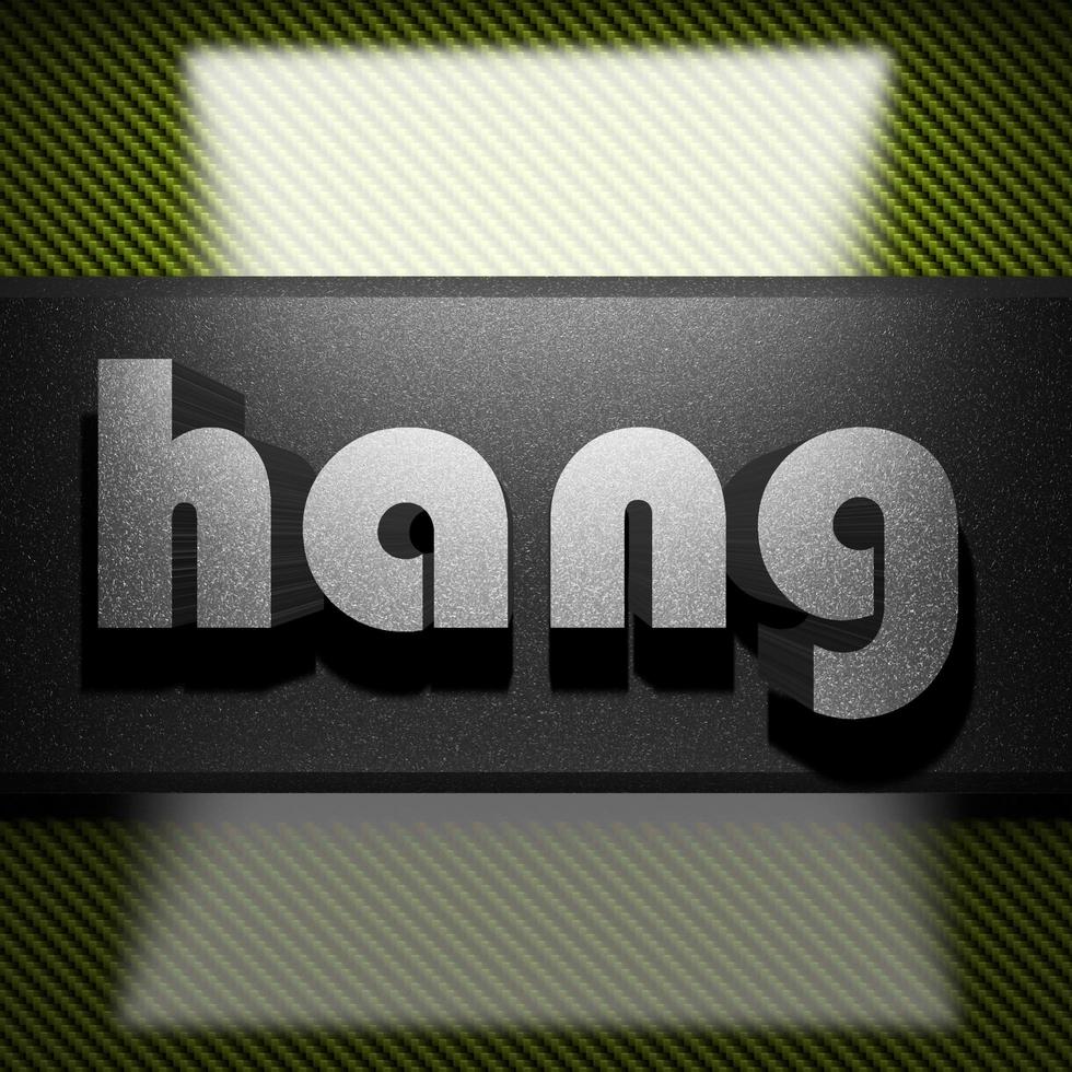 hang word of iron on carbon photo