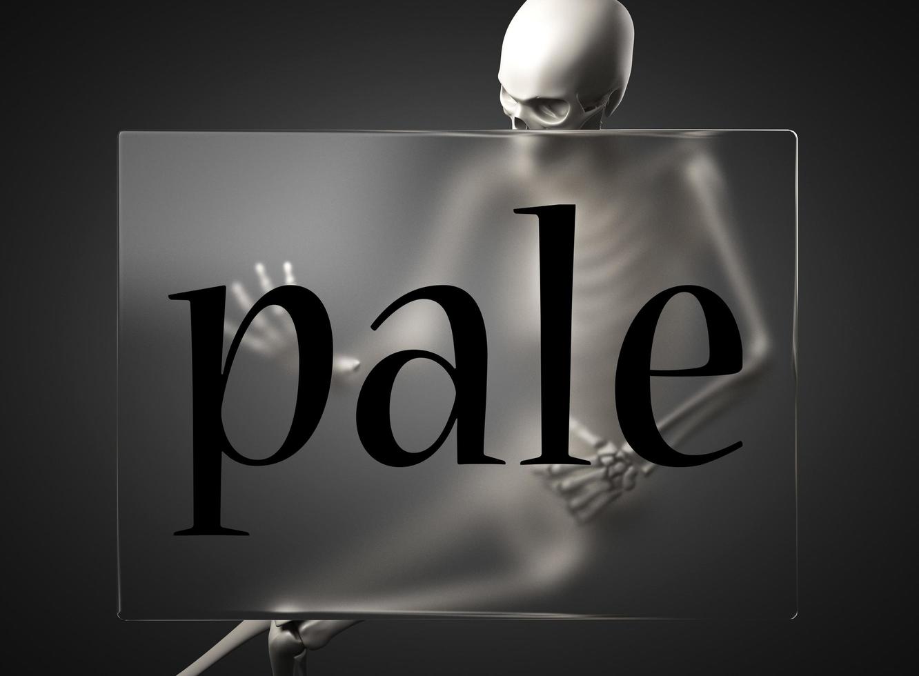 pale word on glass and skeleton photo