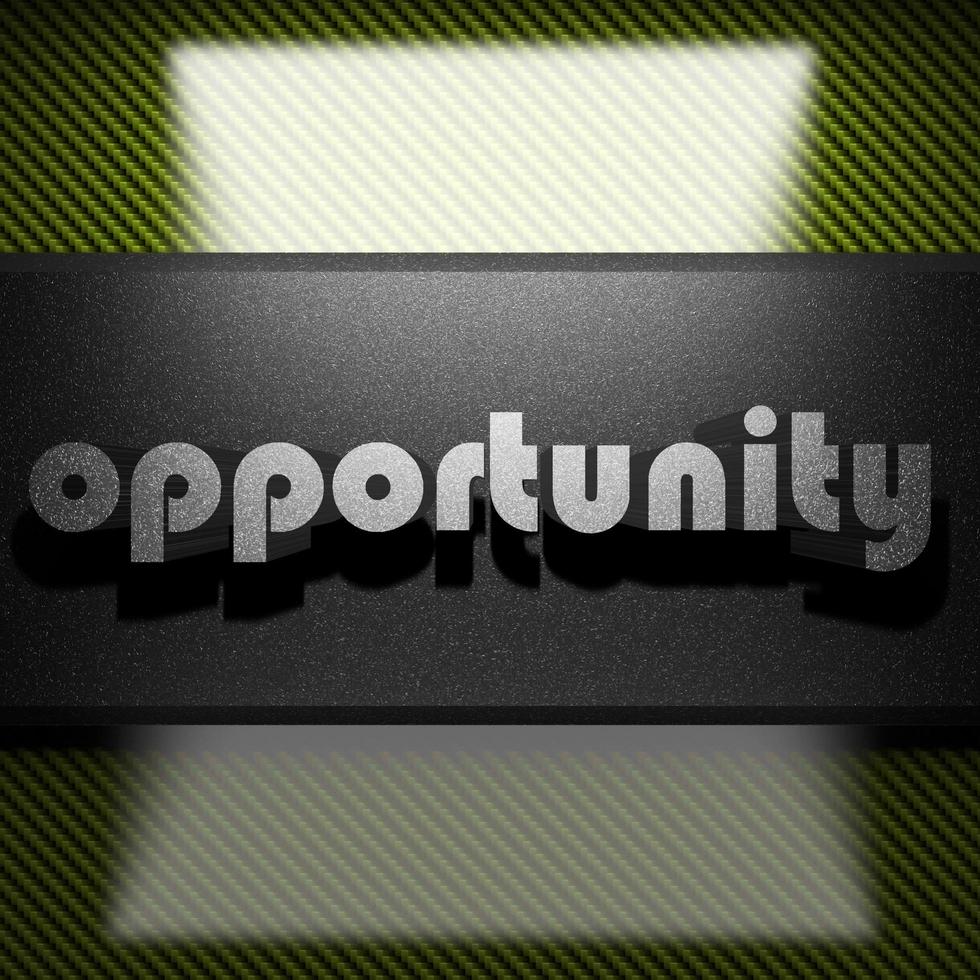 opportunity word of iron on carbon photo