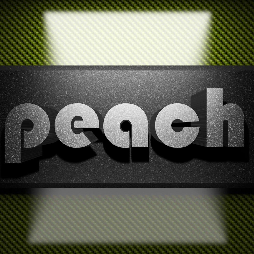 peach word of iron on carbon photo