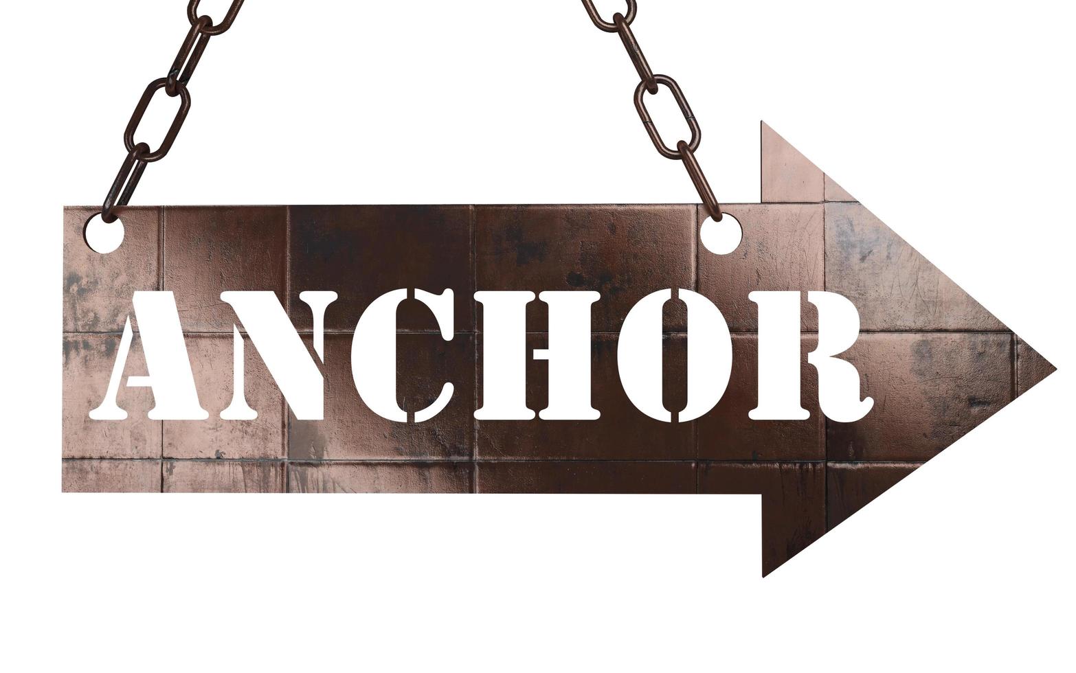 anchor word on metal pointer photo