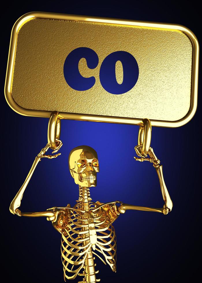 co word and golden skeleton photo