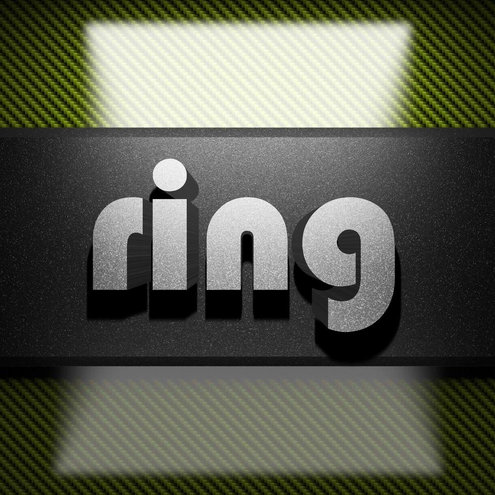 ring word of iron on carbon photo