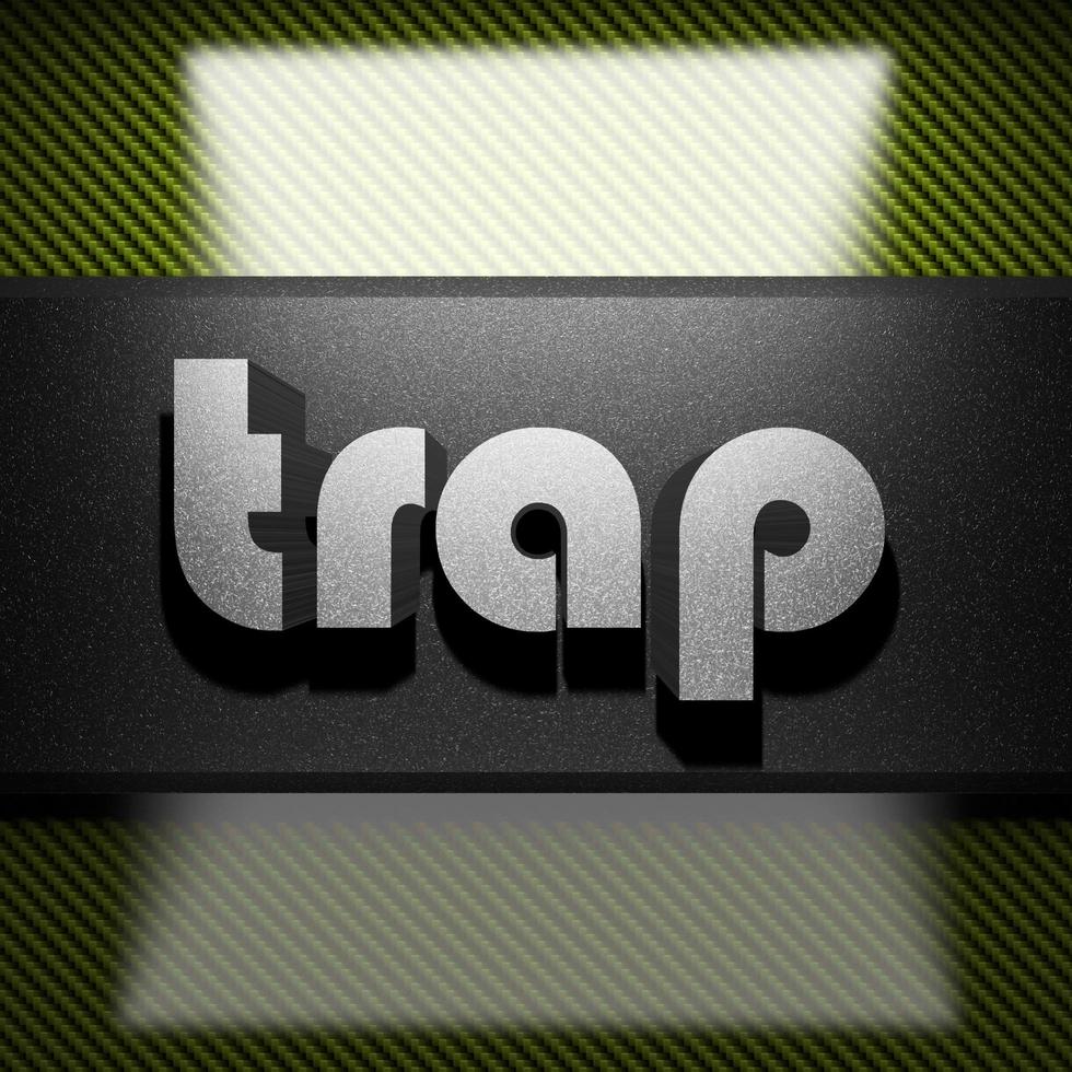 trap word of iron on carbon photo