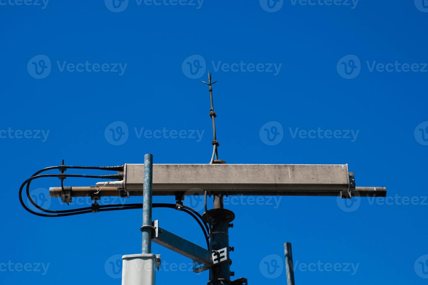 Telecommunication tower of 4G and 5G cellular. Antenna transmission communication. Cell phone signal base station. photo