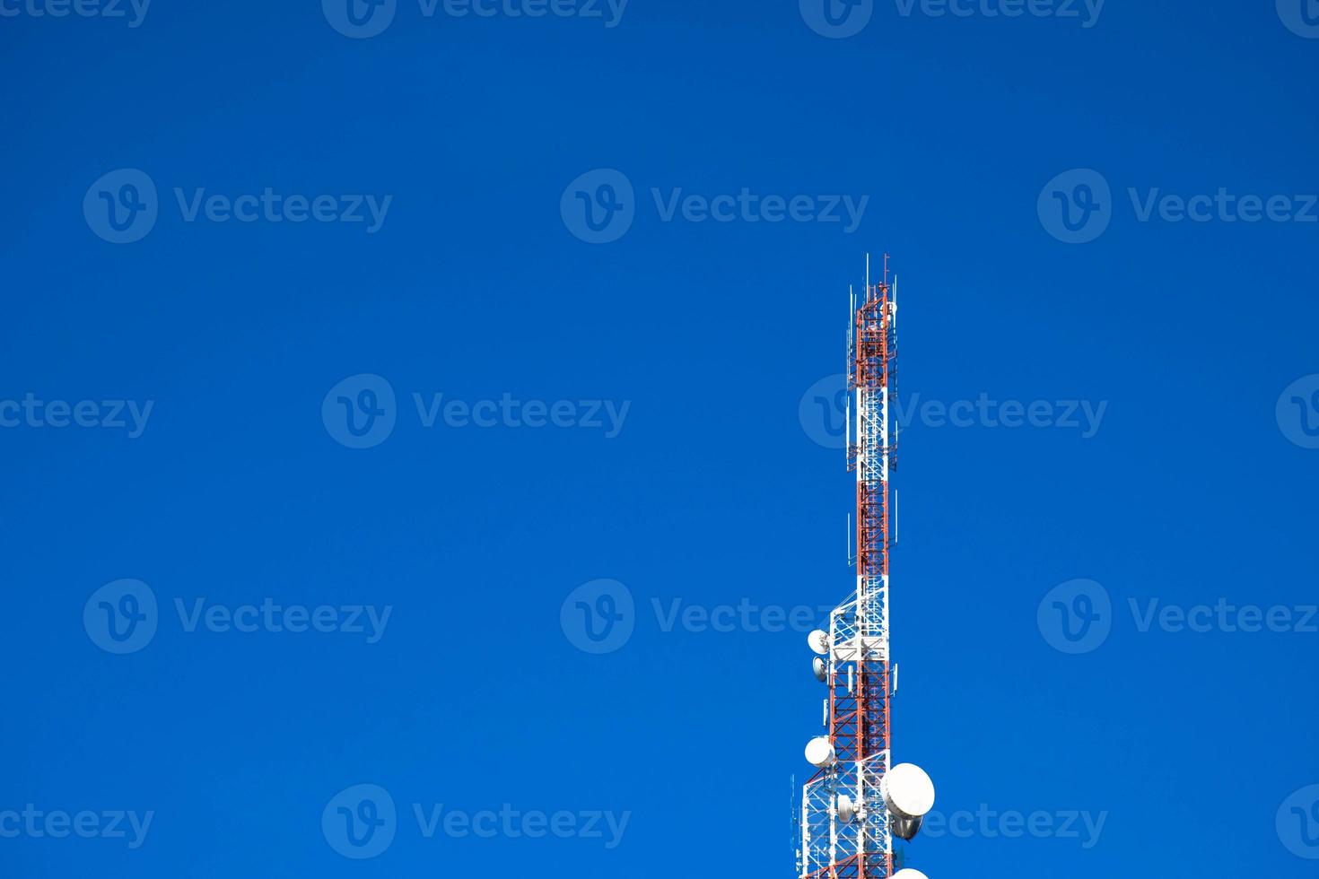 Telecommunication tower of 4G and 5G cellular. Antenna transmission communication. Cell phone signal base station. photo