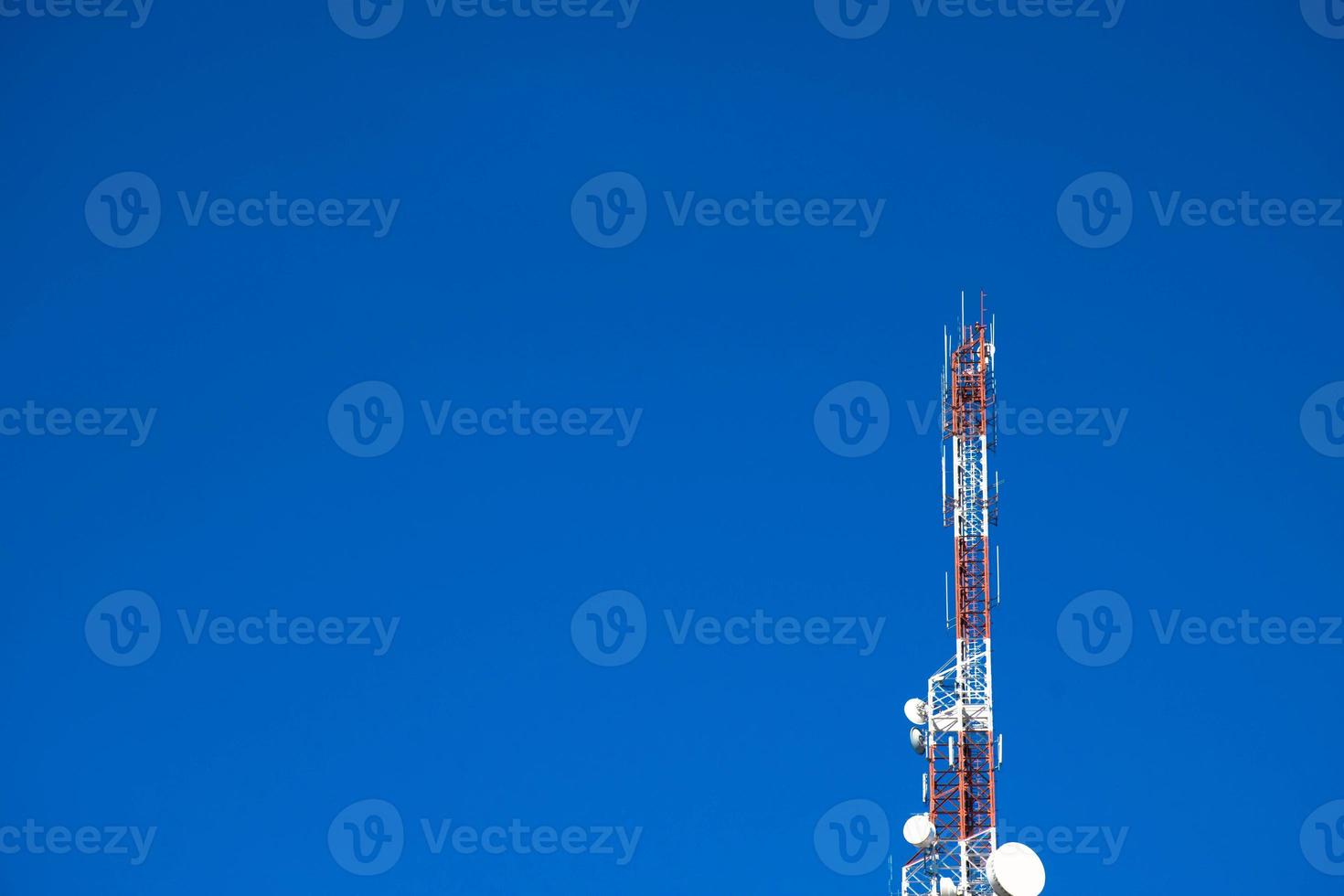 Telecommunication tower of 4G and 5G cellular. Antenna transmission communication. Cell phone signal base station. photo