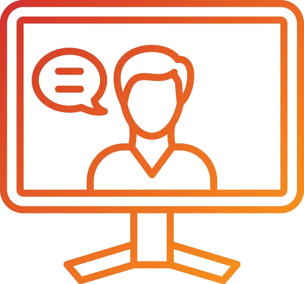 Online Lecture Icon Style vector