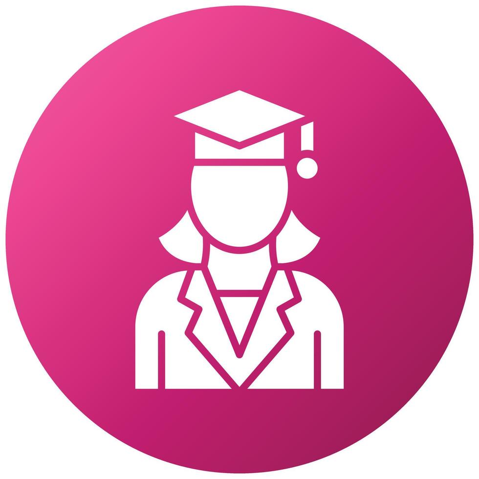 estilo de icono de graduado femenino vector