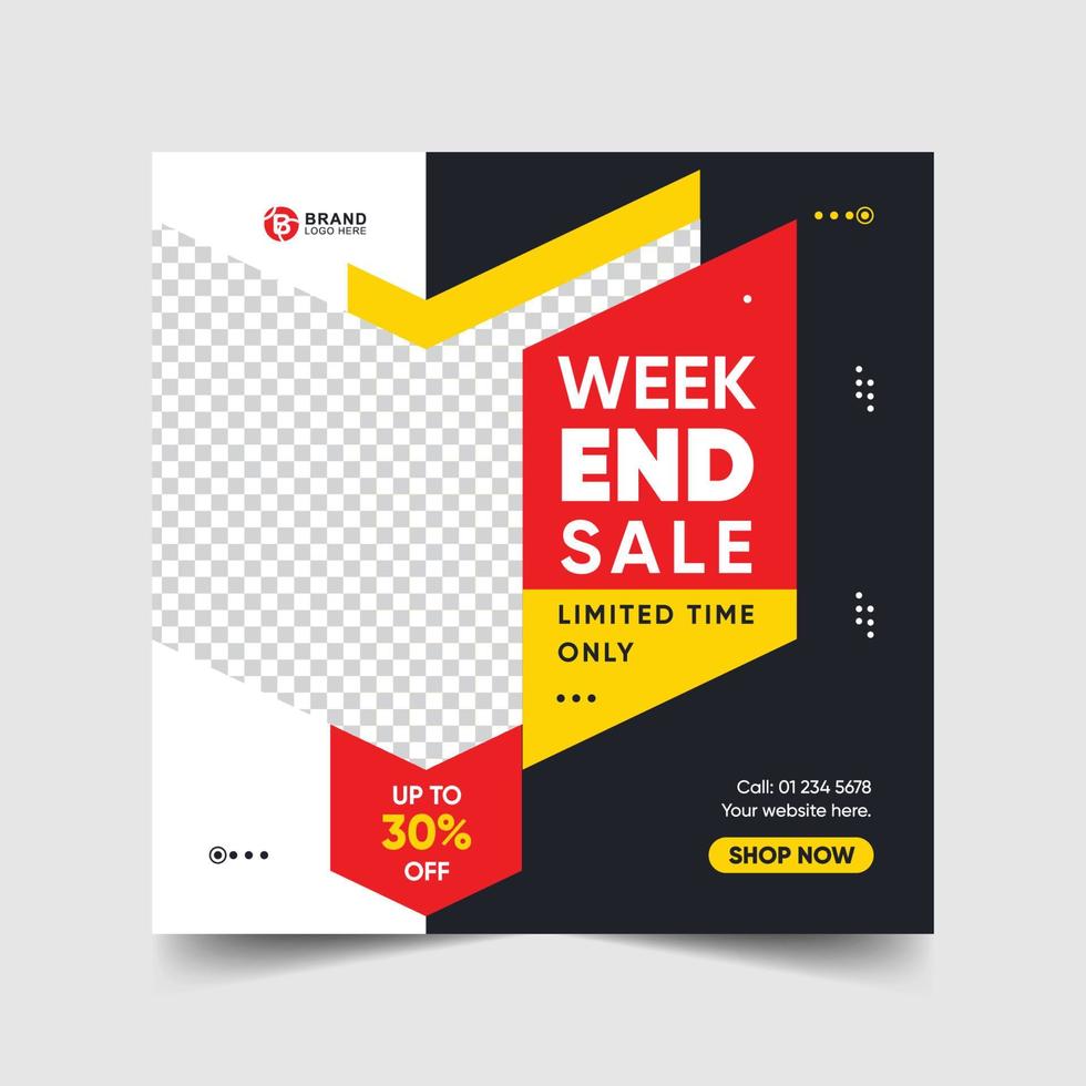 Minimal square banner template for social media post and web ads. Modern promotion square banner vector