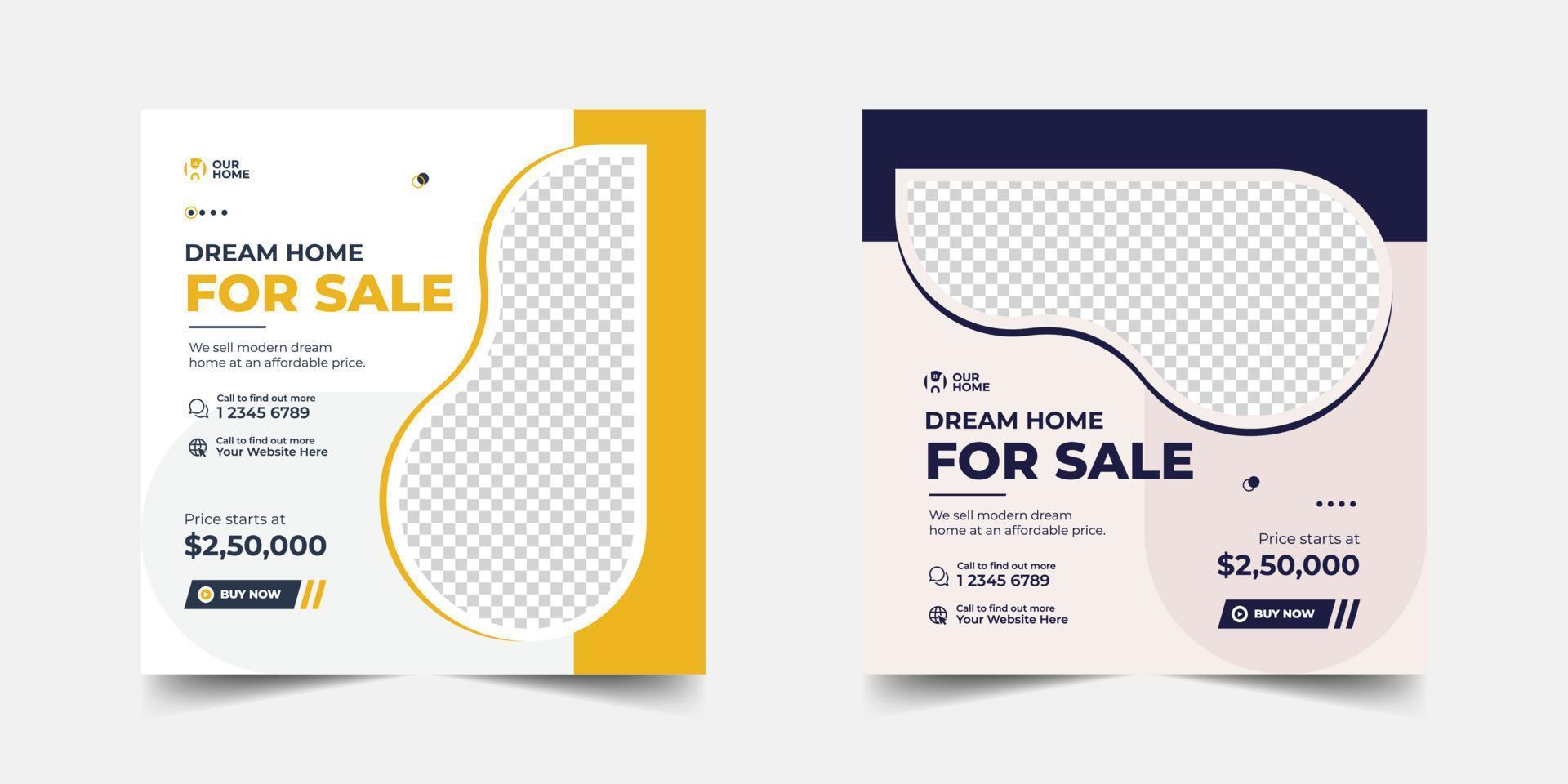 Real estate sale social media instagram post banner template Premium Vector