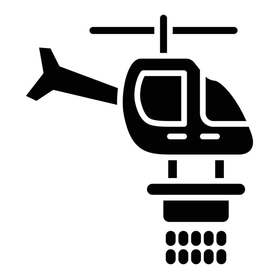 estilo de icono de helicóptero de bombero vector