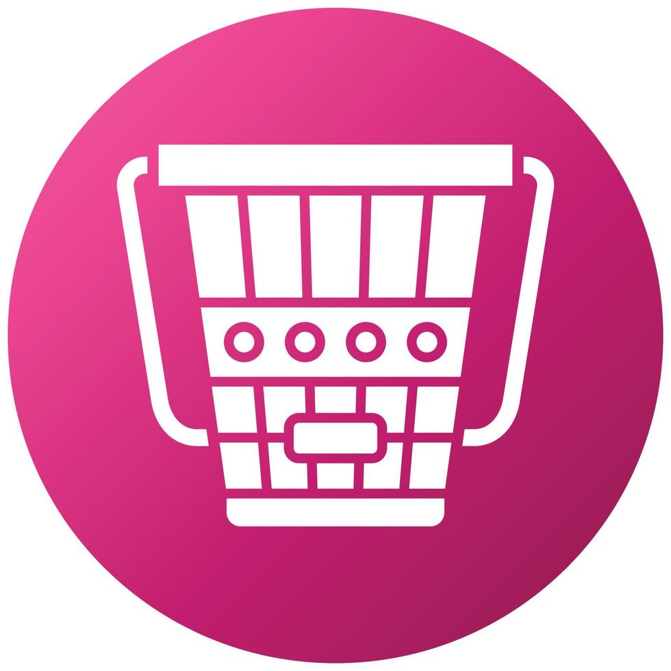 Wood Bucket Icon Style vector