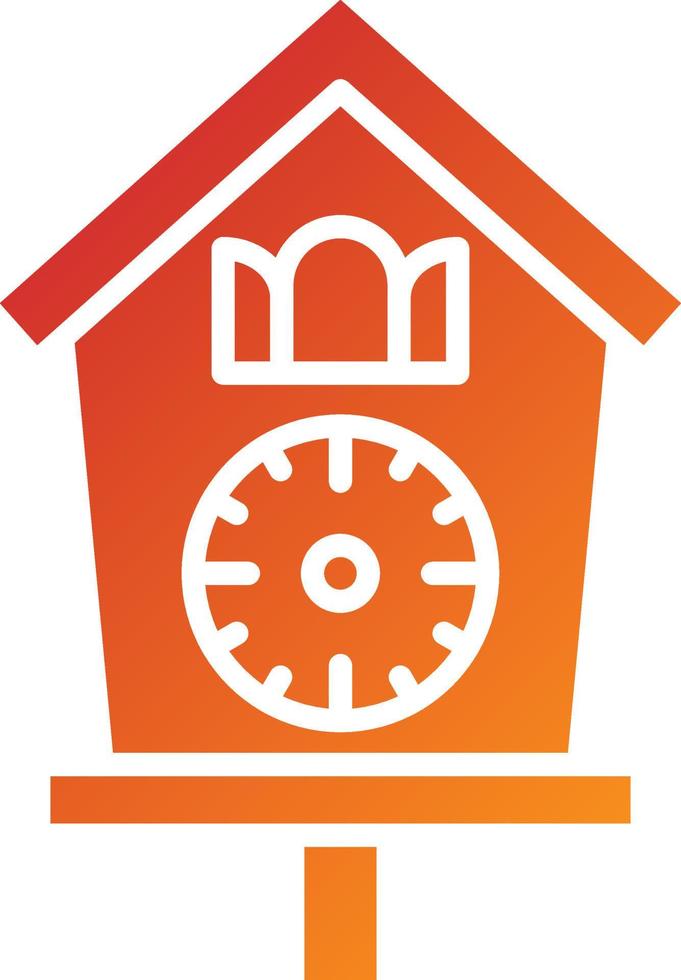 estilo de icono de reloj de cuco vector