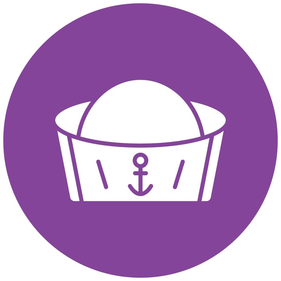 estilo de icono de sombrero de marinero vector