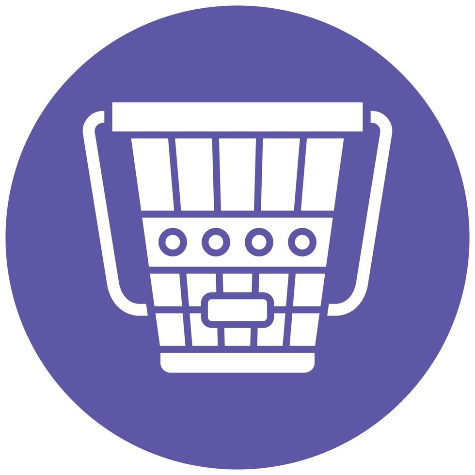 Wood Bucket Icon Style vector