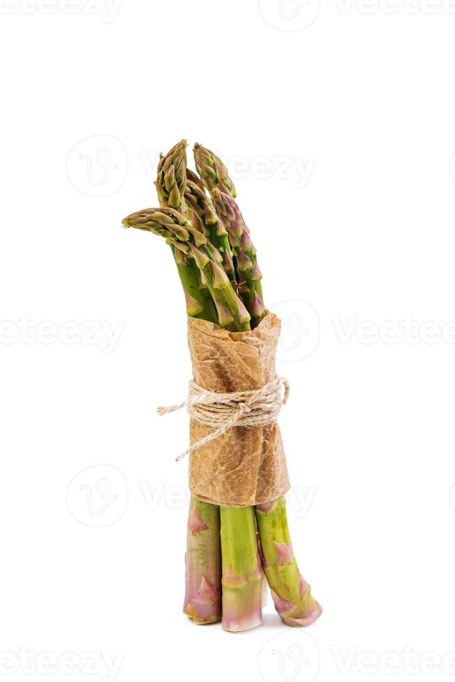 Fresh asparagus isolated on white background photo