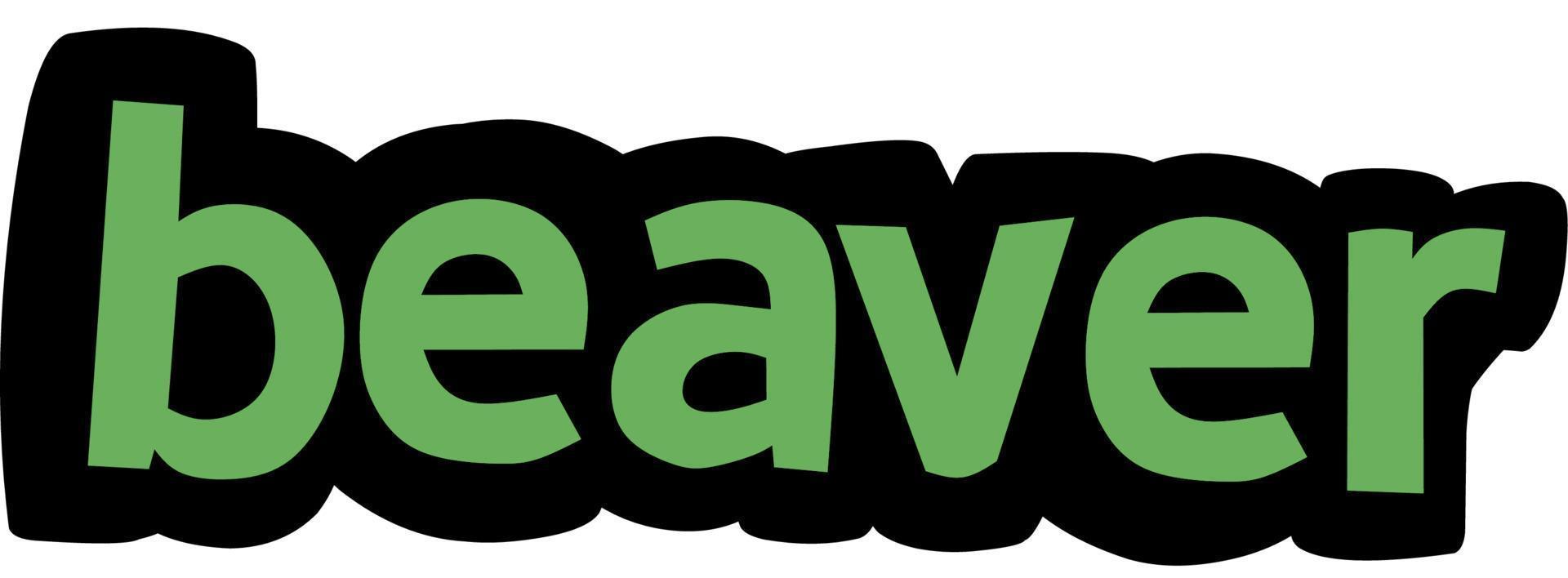 BEAVER writing vector design on white background