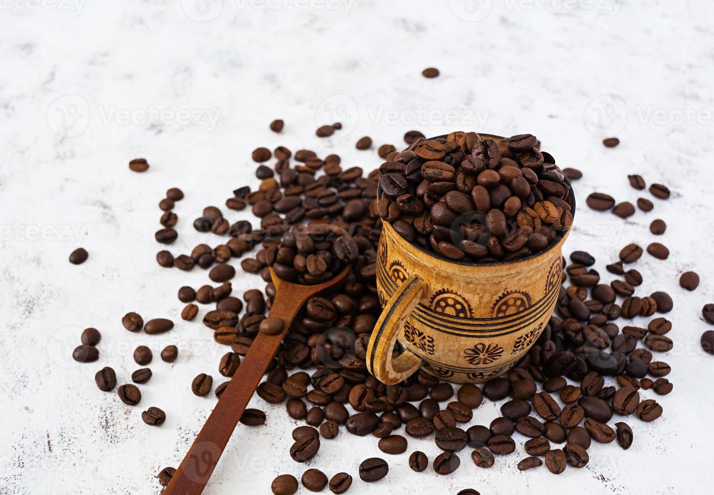 Coffee beans on white background. photo