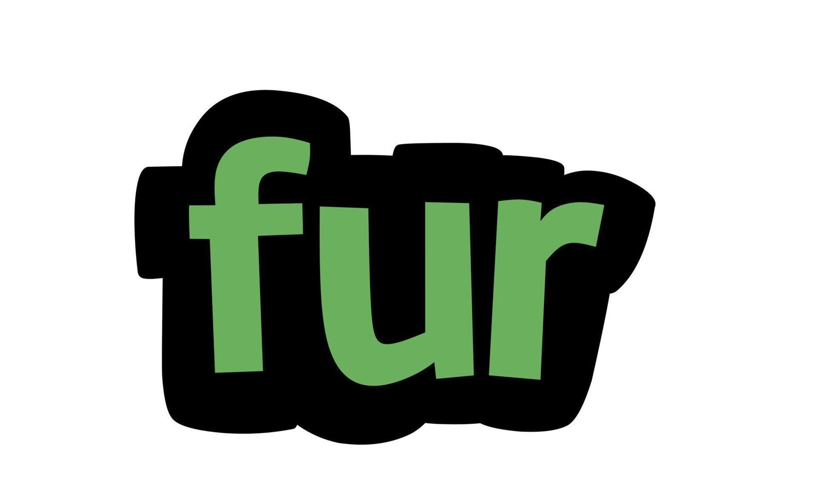 FUR writing vector design on white background