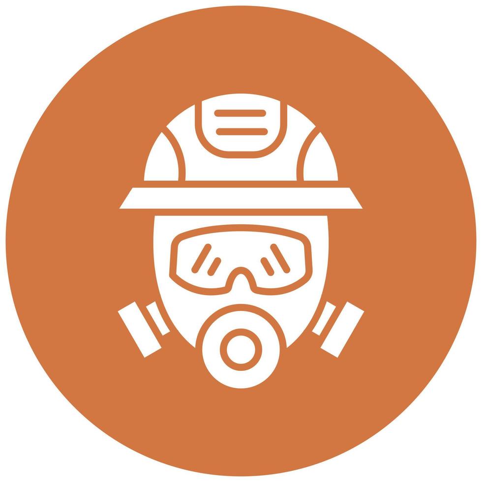 estilo de icono de máscara de bombero vector