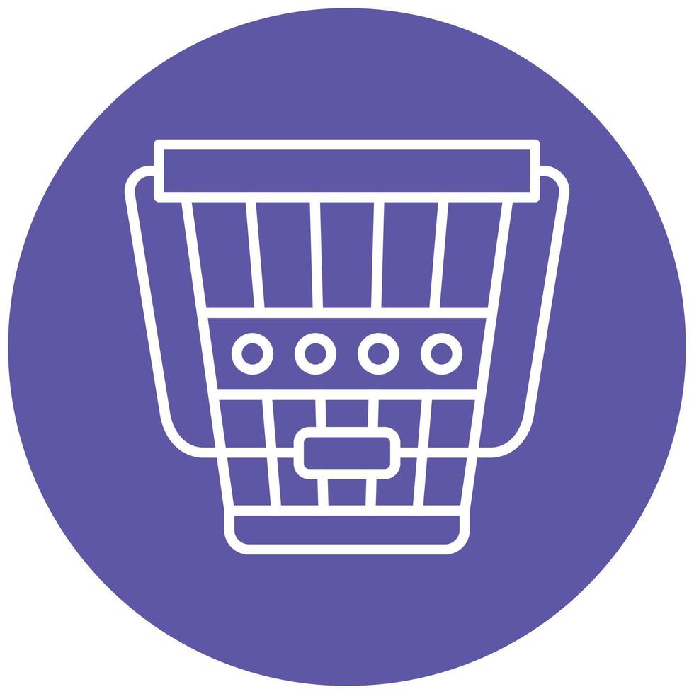 Wood Bucket Icon Style vector