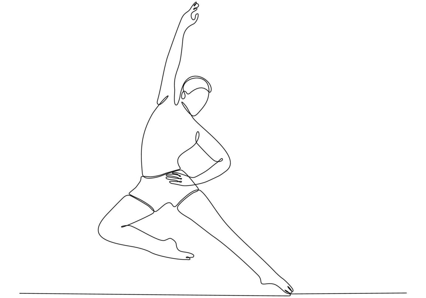 Continuous line drawing. Illustration showing a ballerina in motion. Art. Ballet. Vector illustration