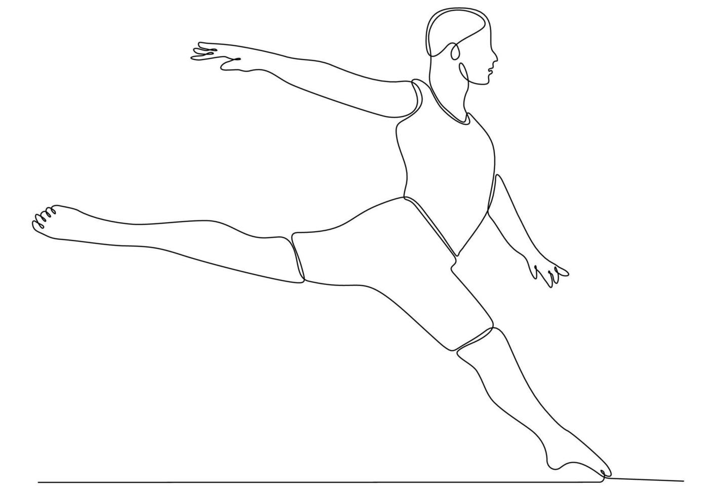 Continuous line drawing. Illustration showing a ballerina in motion. Art. Ballet. Vector illustration