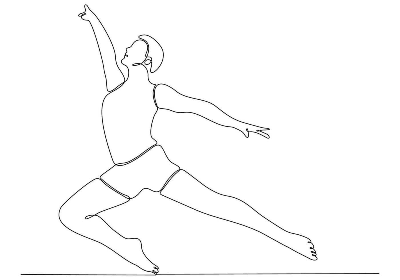 Continuous line drawing. Illustration showing a ballerina in motion. Art. Ballet. Vector illustration