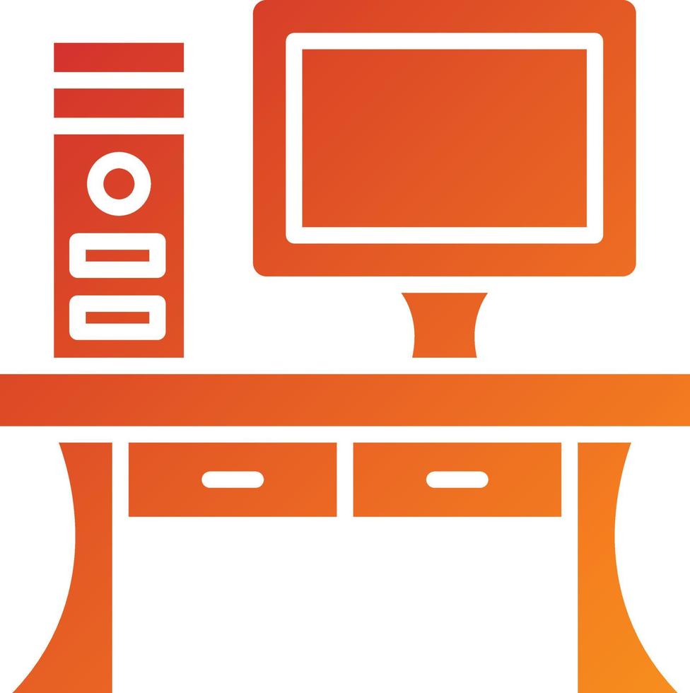 Computer Table Icon Style vector