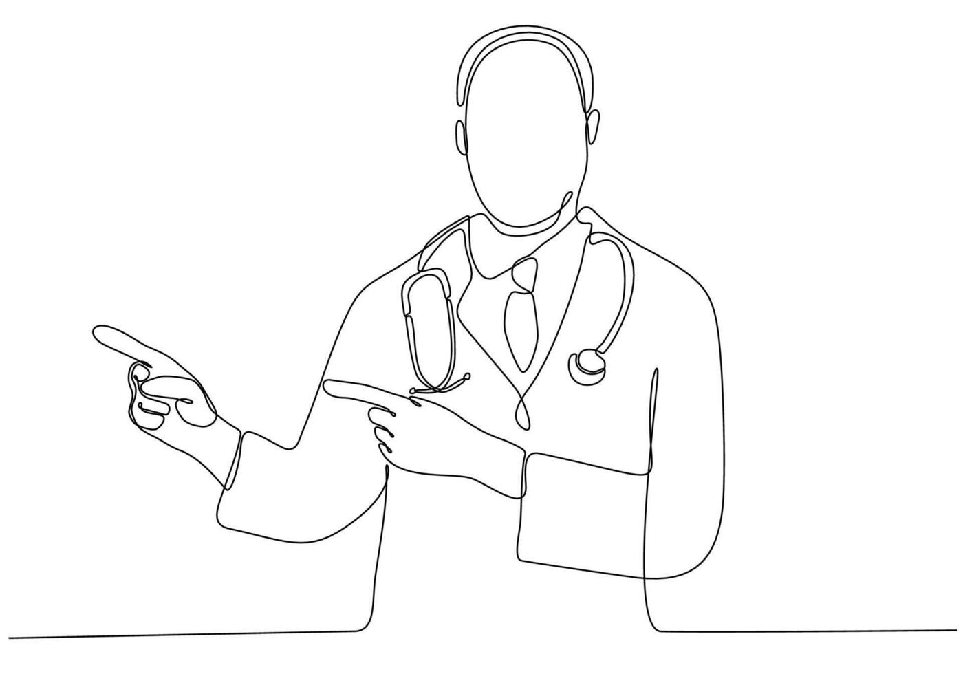 retrato de un médico masculino dibujo continuo de una línea diseño minimalista dibujado a mano vector