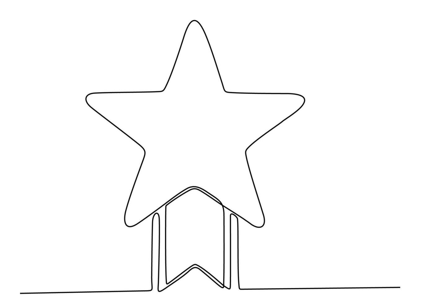 continuous line drawing quality assurance award badge, premium choice, good product warranty concept vector illustration