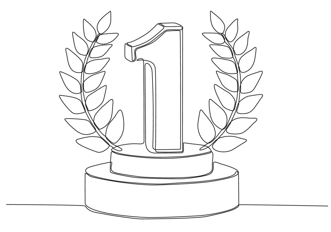 continuous line drawing quality assurance award badge, premium choice, good product warranty concept vector illustration
