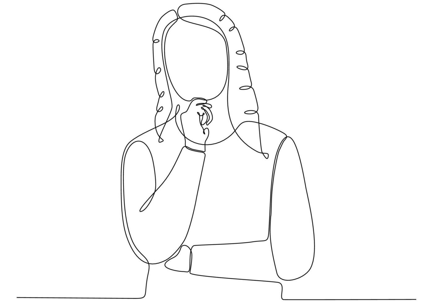 women think and get ideas one continuous line drawing vector