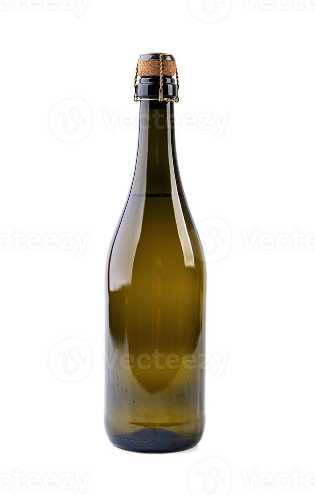 Champagne bottle isolated on white background photo