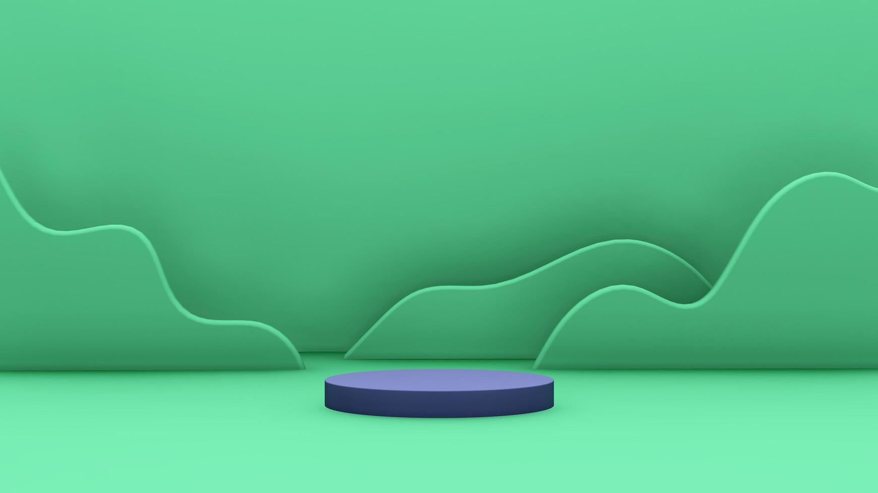3D rendering image illustration of empty space podium display for product mockup background photo