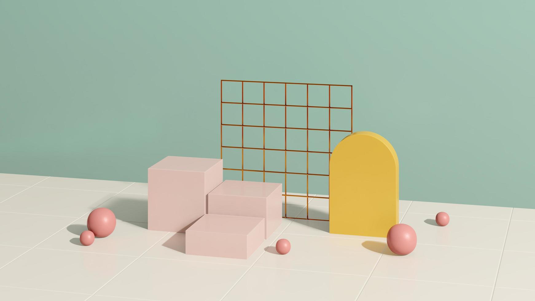 3D rendering image illustration of empty space podium display for product mockup background photo