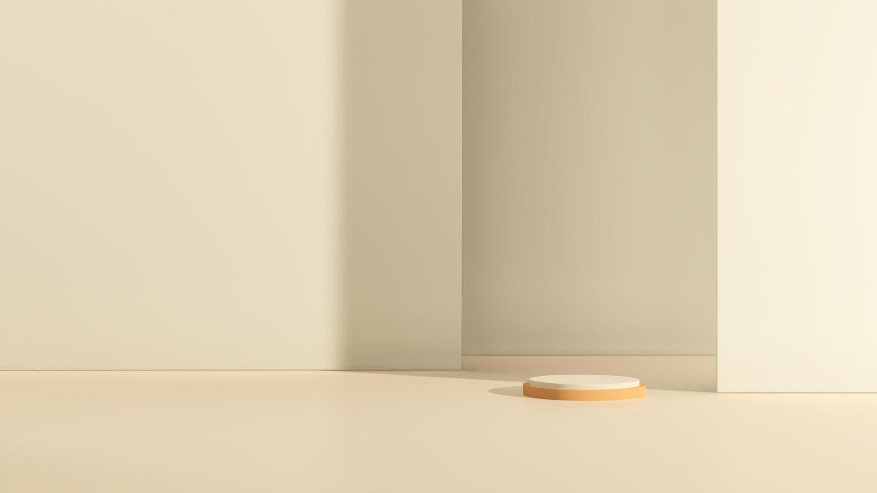 3D rendering image illustration of empty space podium display for product mockup background photo
