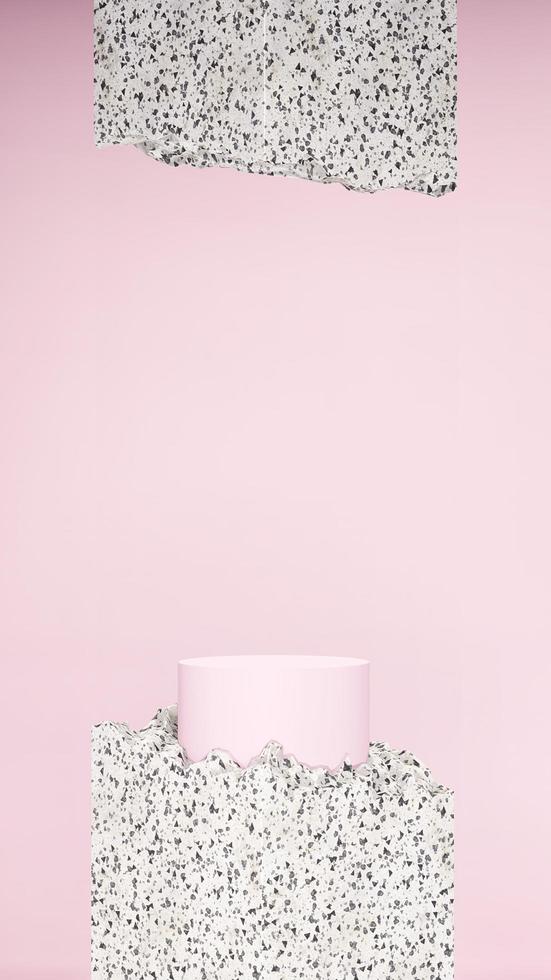 3D rendering image illustration of empty space podium display for product mockup background photo