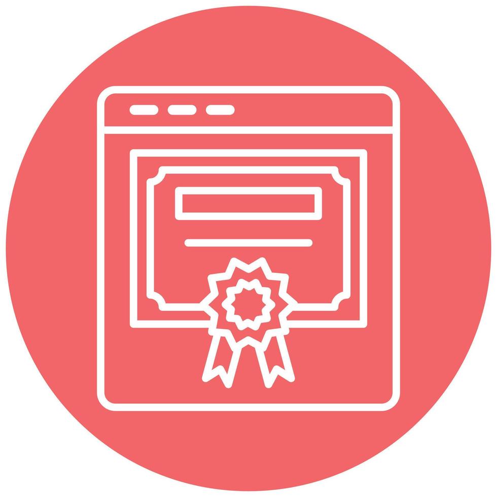 Online Certificate Icon Style vector