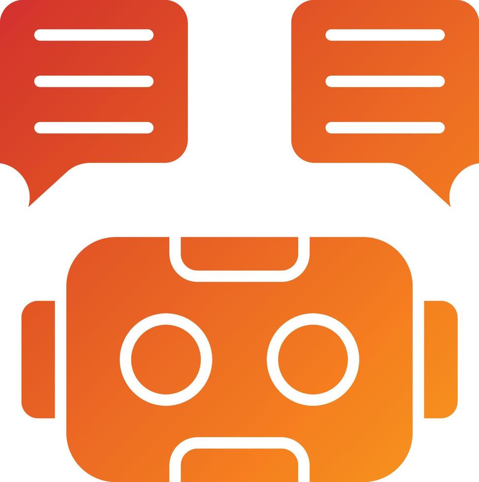 estilo de icono de bot de chat vector