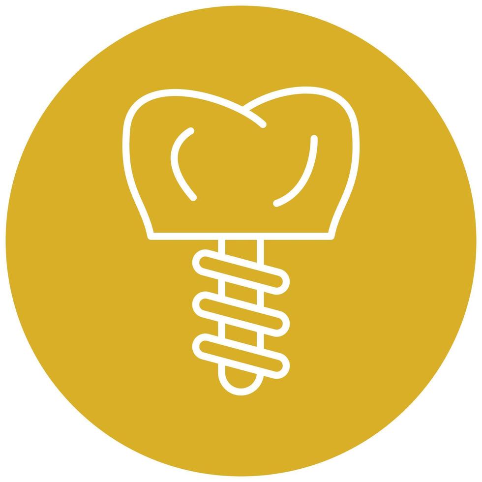 estilo de icono de implante dental vector