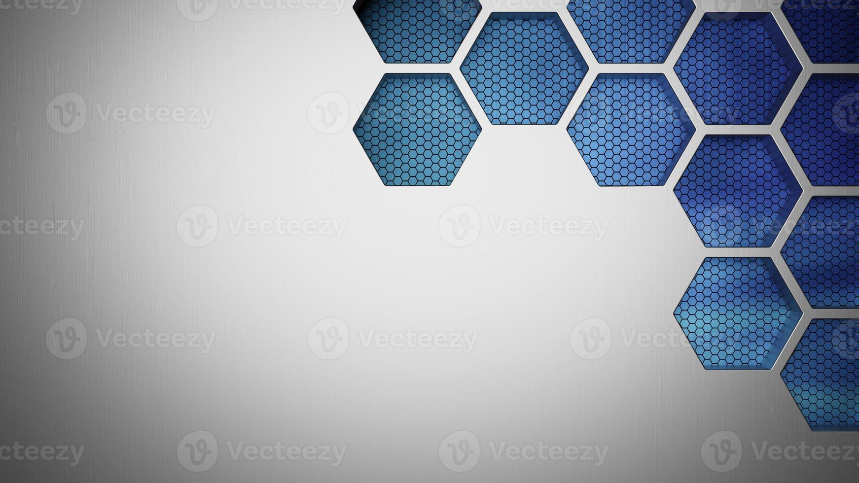 Futuristic and technological hexagonal background. 3d rendering photo