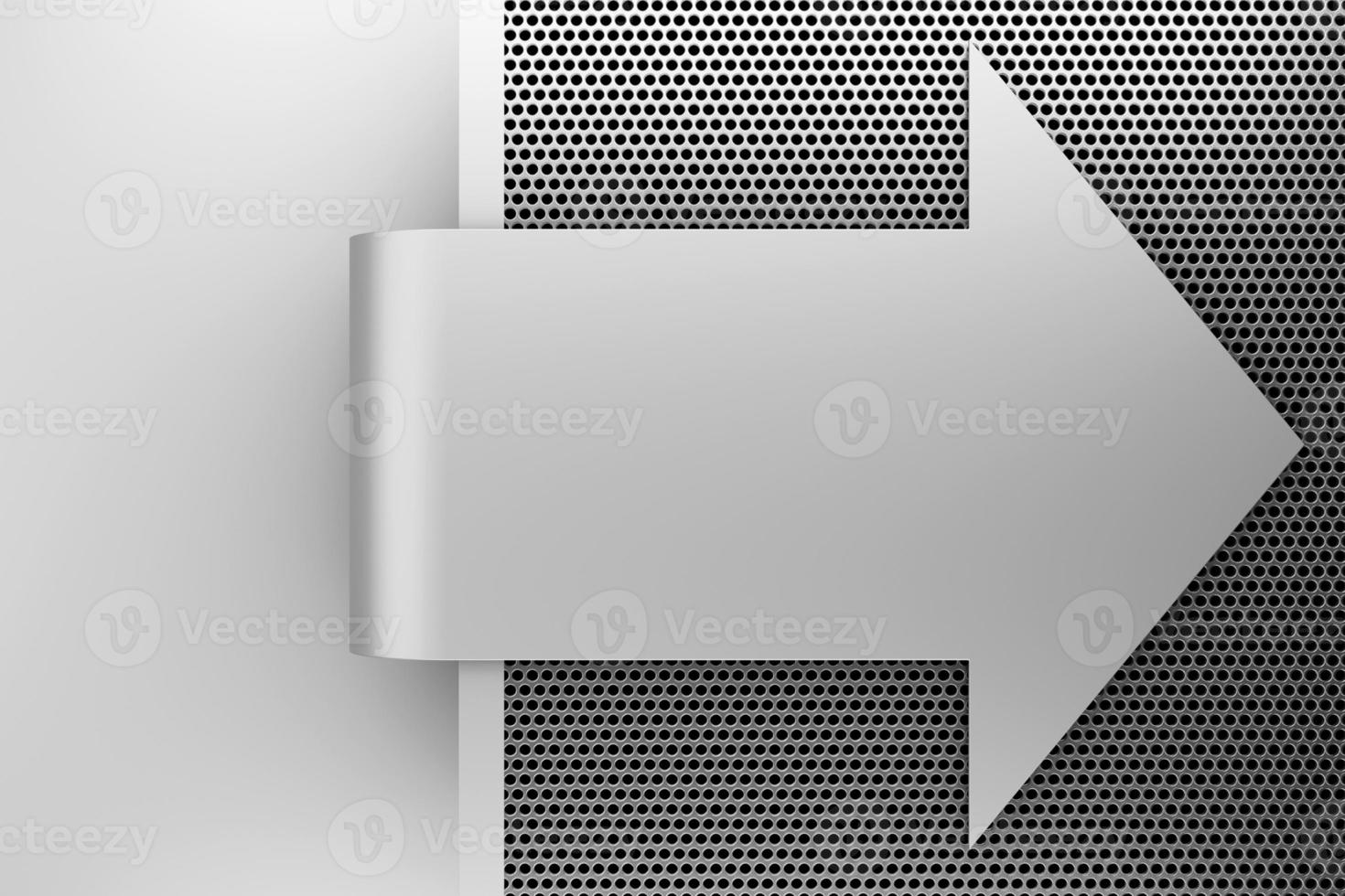 Arrow pattern silver metal background. 3d rendering photo