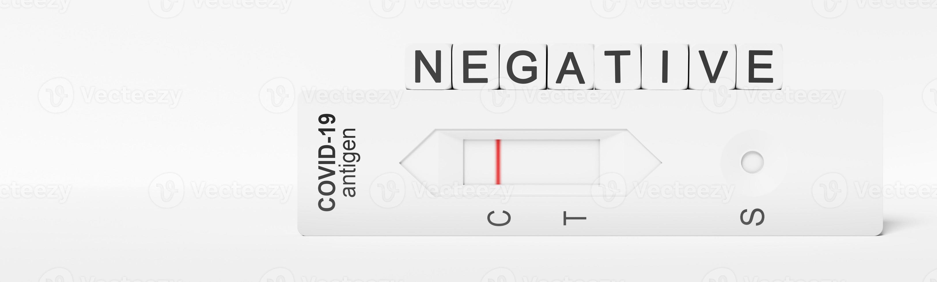 Negative test result by using rapid test device for COVID-19. 3d illustration photo