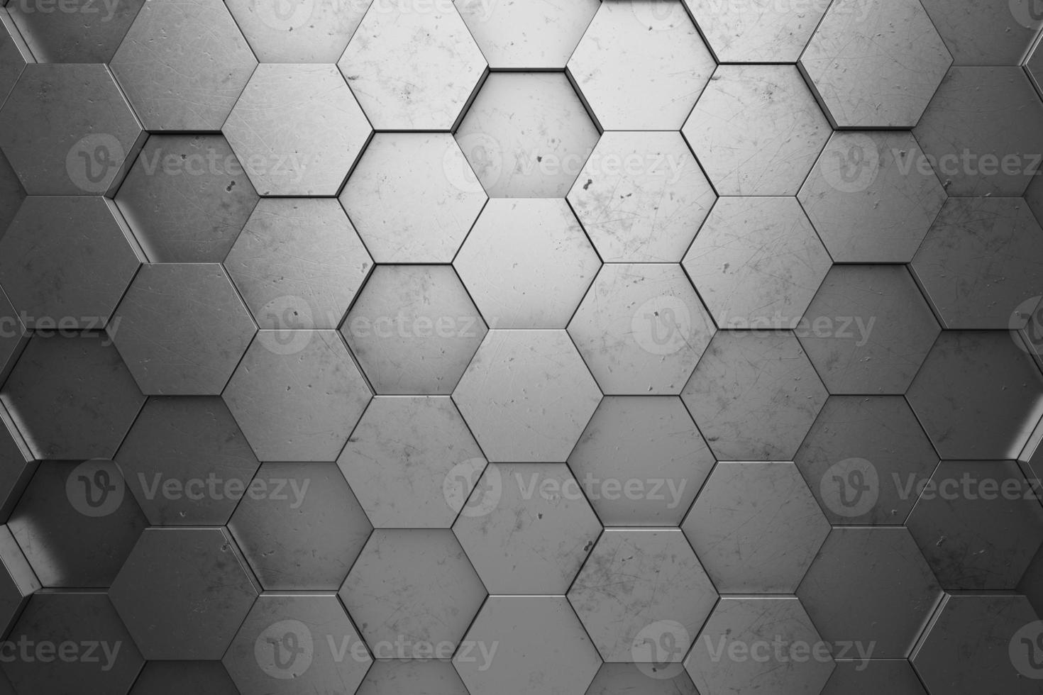 Futuristic and technological hexagonal background. 3d rendering photo