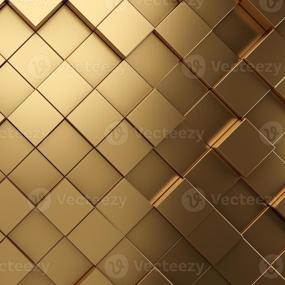 fondo de textura hexagonal de oro futurista. representación 3d foto