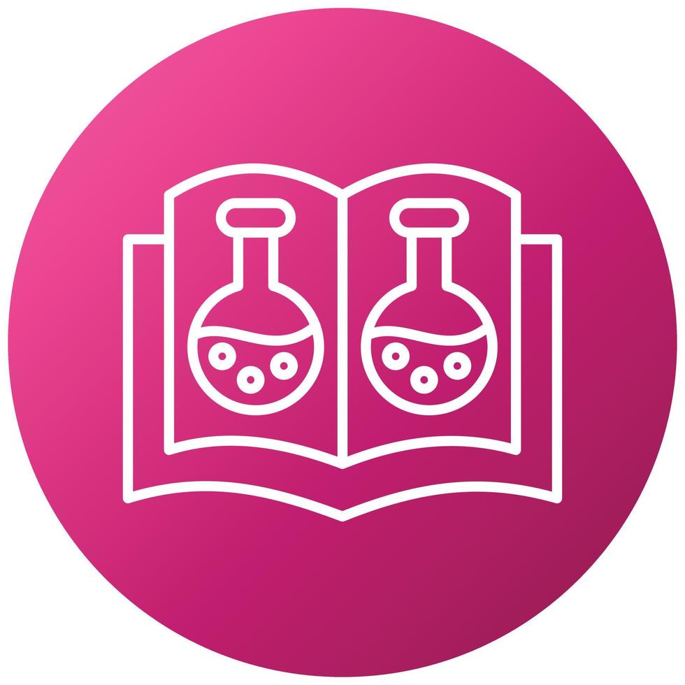 estilo de icono de libro abierto de química vector